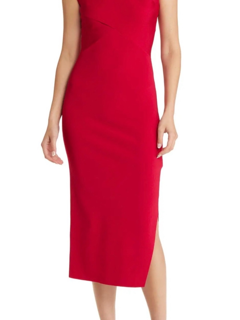 NWT Ted Baker London Mikella Red Knit Midi Bodycon Sheath Dress